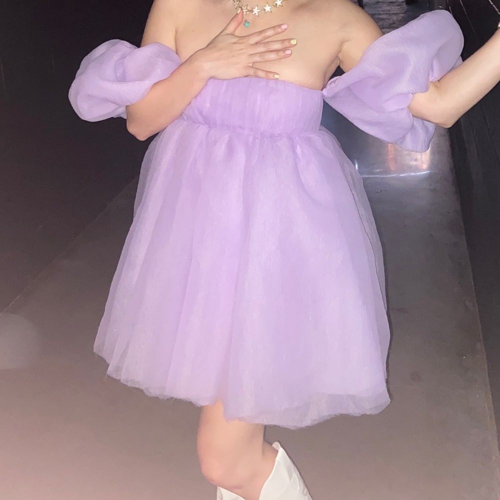 Purple Lirika Matoshi puff dress
